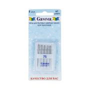 Иглы д/быт.шв.машин«Gamma»NT № 75 д/трикот.5шт в блист.