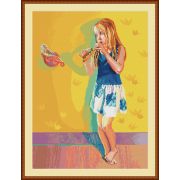 127 Н Набор для вышивания «Девочка с флейтой» нитки