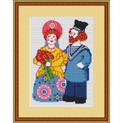 519 Н Набор для вышивания  «Парочка» канва с рис. нитки
