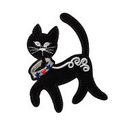 024L Термоаппликация №11 Кошка в ошейн. 9,5*7,5