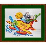 Канва с рис. 608-К Мик в самолете 17*23 см
