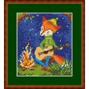 Канва с рис. 621-К Лис у костра 17*19 см