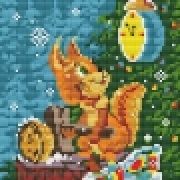Канва с рис. 623-К Новогодняя белочка  17*19 см