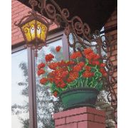 Ткань д/вышивания Герань бисером (част.зашивка) (б/бисера)