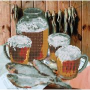 Ткань Б-29 с рис.д/вышив.бисером Натюрморт с рыбой (бис)