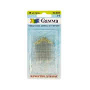 Иглы д/шитья ручные «Gamma» N-301 №3-9 20 шт.в блистере
