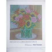 Ткань Б-41 с рис.д/вышив.бис. Букет (бис полная зашивка)