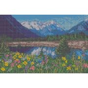 Ткань Б-42 с рис.д/вышив.бис. Горы (бис полная зашивка)