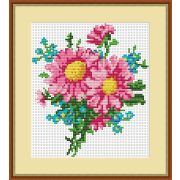 594 Н Набор для вышивания  «Ромашки» канва с рис. нитки