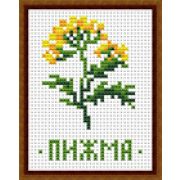 081 Н Набор для вышивания  «Пижма» канва с рис. нитки